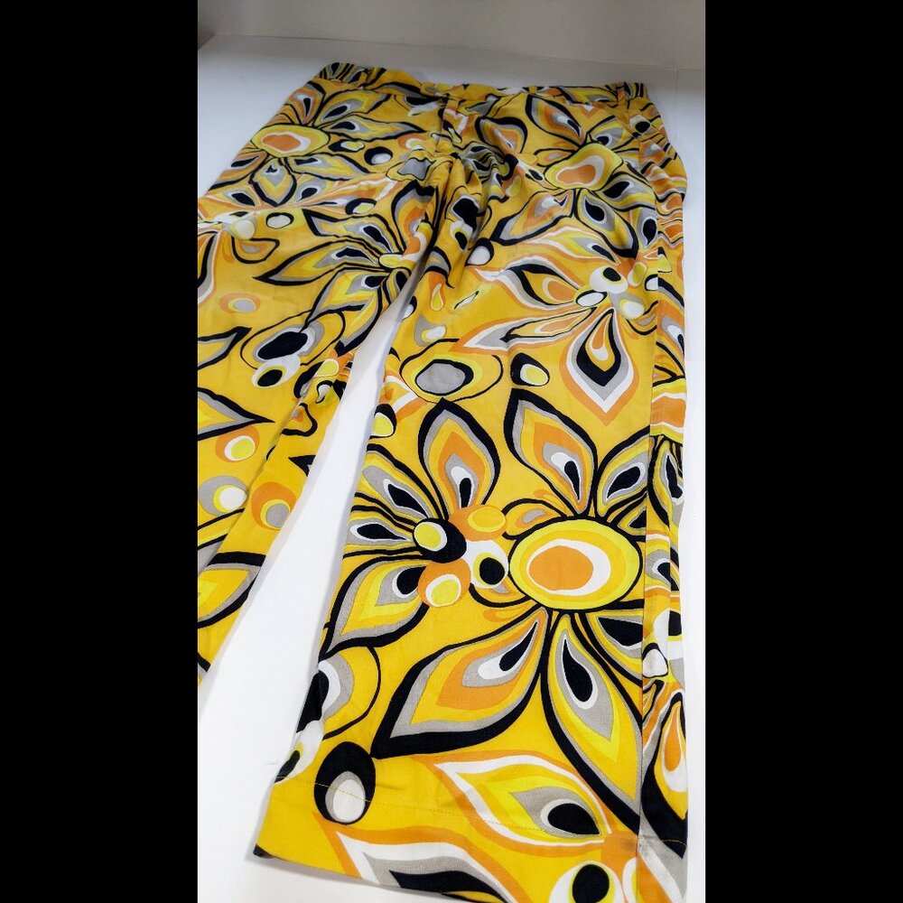 Loudmouth Golf Pants Mens 36 X 30 Shagadelic Psychedelic Yellow Colorful Floral
